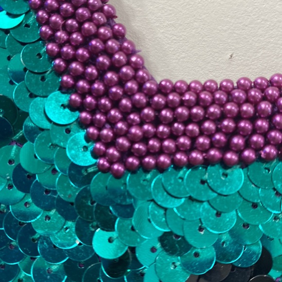 Alyce Designs Vintage Silk Sequinned Beaded Sleeveless Party Evening Dress 10 - Picture 13 of 13